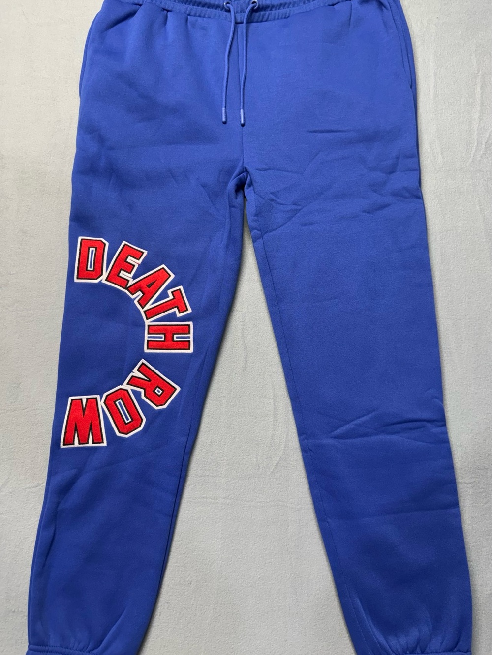 Blue Sweatpants with Red Graphic Joggers
